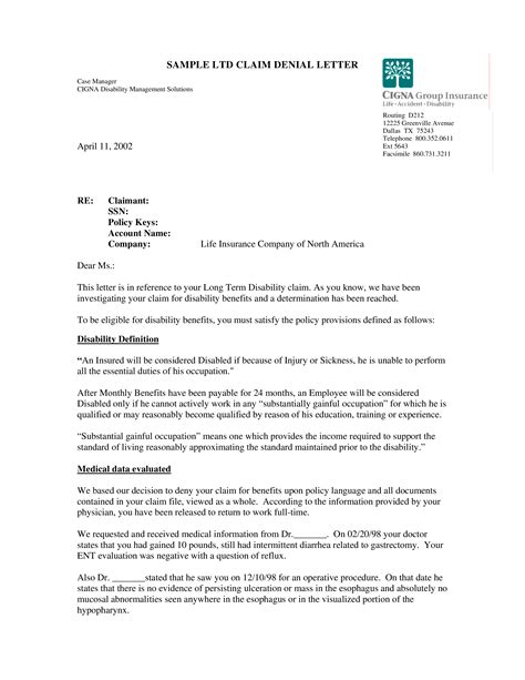 Claim Denial Letter How To Write A Claim Denial Letter Download This