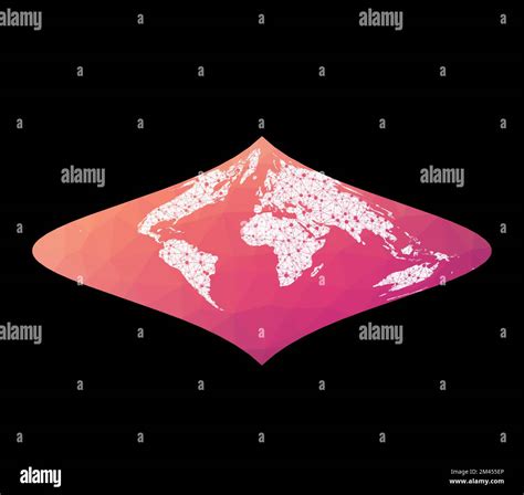 World Network Map Foucaut S Stereographic Equivalent Projection Wired