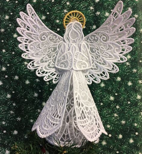 Sparkling Lace Angel Christmas Tree Topper Etsy Christmas Angels Angel Tree Topper Angel Tree