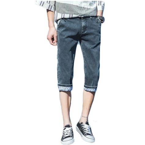 Pantacourt Homme En Jean Resserr Skinny Stretch Slim Gris Cdiscount