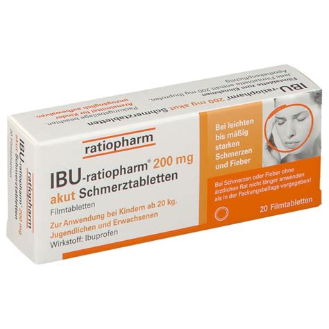 Ibu Ratiopharm Mg Akut Schmerztabletten St Shop Apotheke