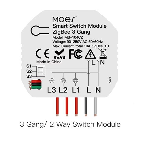 Moes Smart Module Relay Gang Way A Zigbee Smartlife Smart