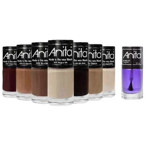 Kit Esmaltes Coleção Nude is the new black Top Brilho ml Anita