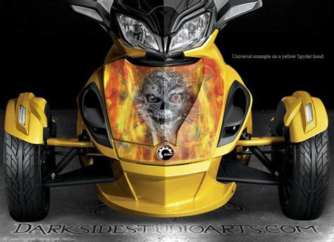 CAN-AM SPYDER DECALS KIT SET GRAPHICS WRAP PARTS "MACHINEHEAD" FIRE ...