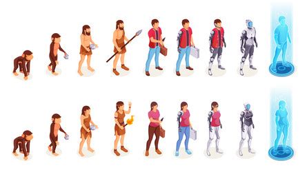 Cartoon of human evolution process progress Vector Image