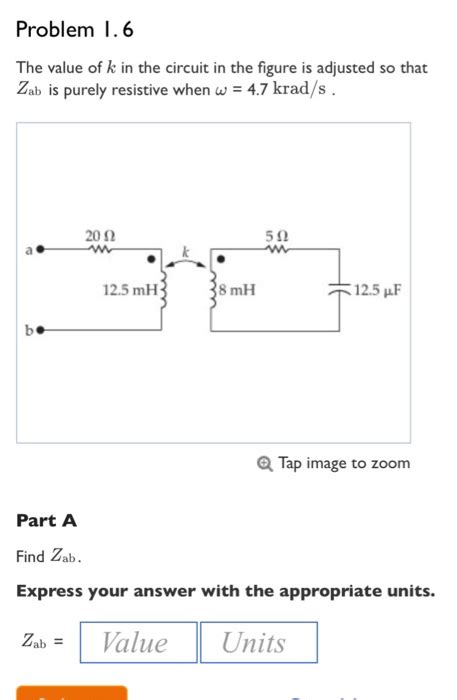 Solved Part A Find The Impedance Zab In The Circuit In Chegg