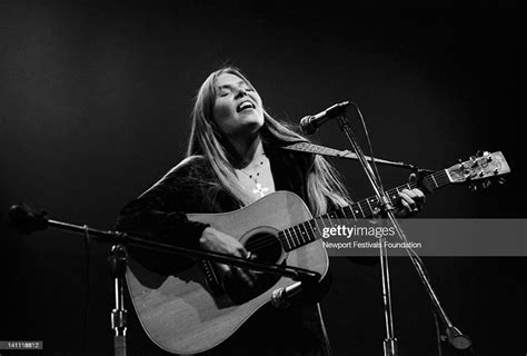 Singer Songwriter Joni Mitchell Performs At The Newport Folk Festival