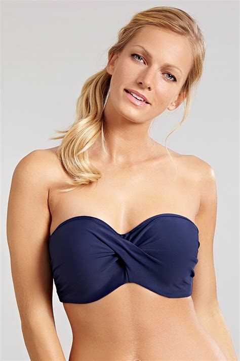 Anya Twist Navy Strapless Bikini Top