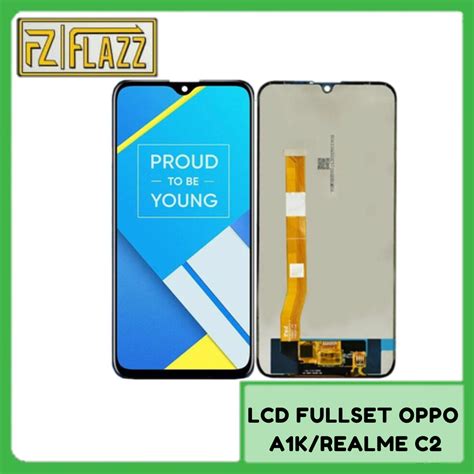 LCD TOUCHSCREEN OPPO REALME C2 ATAU A1K BLACK FULLSET OPPO A1K CROWN