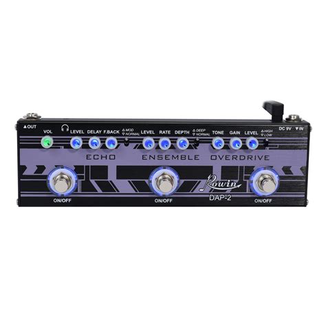 Guitarra Multi Efeito Pedal Rowin Dap 2 Eco Conjunto Overdrive 3 Em 1