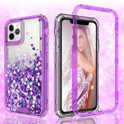 Noir Case For Iphone 11 Case Hard Clear Glitter Liquid Waterfall Heavy Duty Girls Women Design