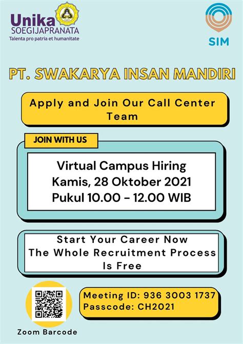 Campus Hiring Pt Sims Swakarya Insan Mandiri 28 Oktober 2021 Unika