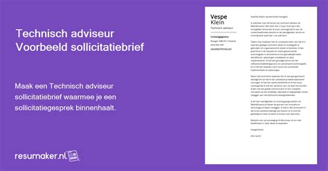 Technisch Adviseur Sollicitatiebrief Voorbeelden Sjabloon Tips