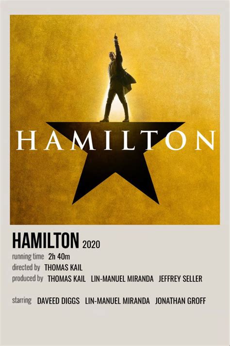 Hamilton Hamilton Poster Film Posters Minimalist Movie Posters