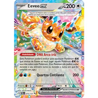 Carta Pok Mon Eevee Ex Portugu S Card Original Copag Evolu Es