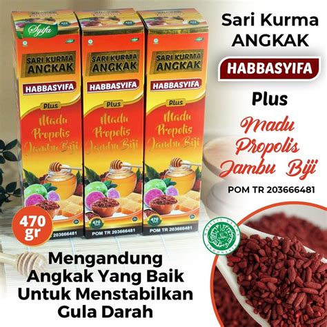 Sari Kurma Madu Angkak Habbasyifa Gr Plus Propolis Jambu Biji Daun