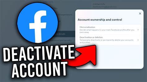 How To Deactivate Facebook Account On Pc Youtube