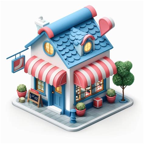 Premium Photo Isometric Retail Shop D Icon Illustration On White