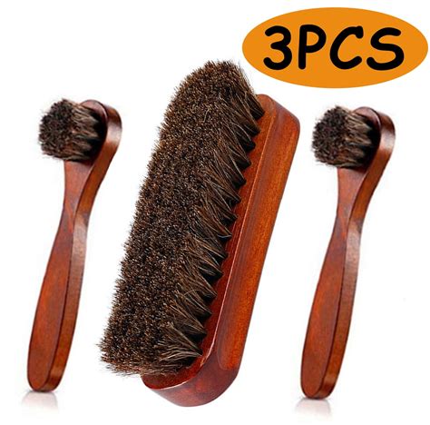 Horsehair Shoes Polish Brushes Shoe Shine Kit Leather Boot Brush Shoe ...