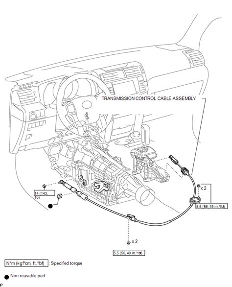 Toyota 4runner Transmission Control Cable A750e Automatic