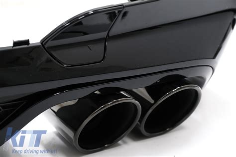 Rear Bumper Valance Diffuser Double Outlet With Exhaust Tips Suitable