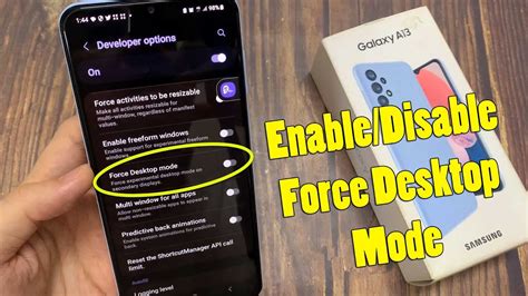 Samsung Galaxy A How To Enable Disable Force Desktop Mode Youtube