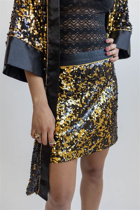 Sequin Gold Kimono Gallabia