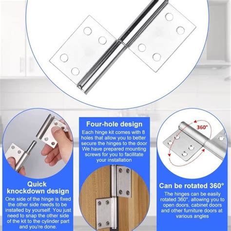 Pcs Charni Re Plate En Acier Inoxydable Charniere Porte Charni Re