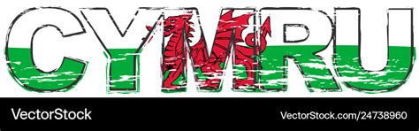 Word cymru welsh translation wales Royalty Free Vector Image