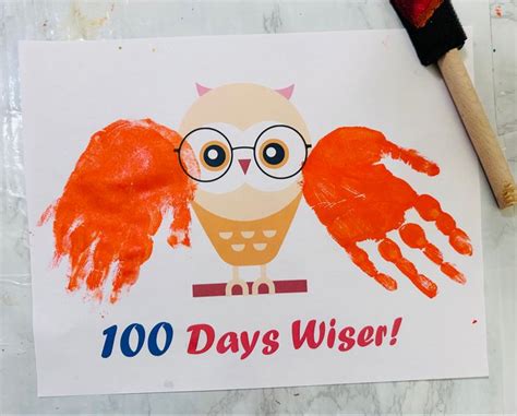 100 Days Of School Handprint Craft 100th Day Of School Activities