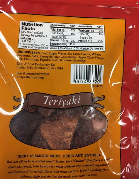 Trader Joes Beef Jerky Natural Teriyaki Trader Joes Reviews