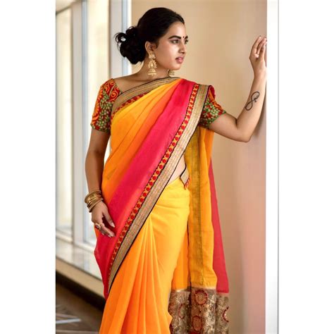 Actress Srushti Dange Hot In Silk Saree Photoshoot Stills