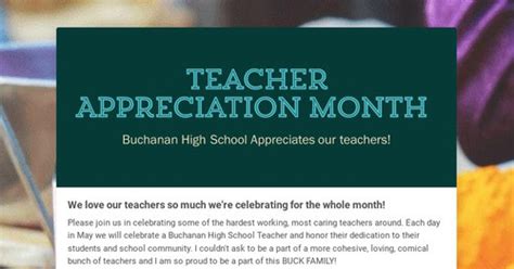 Teacher Appreciation Month Smore Newsletters