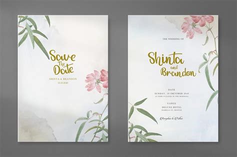 Invitaci N De Boda Sencilla Y Moderna Con Flor Archivo Psd Premium