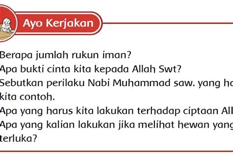 Kunci Jawaban PAI Kurikulum Merdeka Kelas 1 SD Halaman 31 Ayo Kerjakan