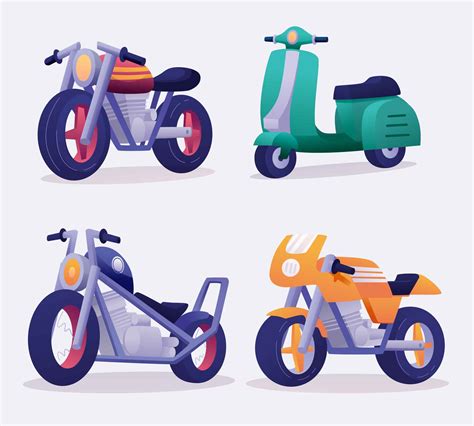 4 Motorcycle Illustrations Ai