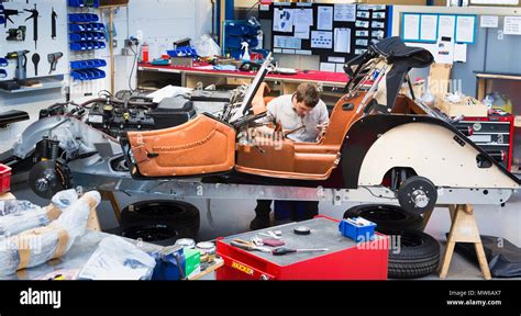 Interior of the Morgan Motor Car Company at Malvern Link, Malvern ...