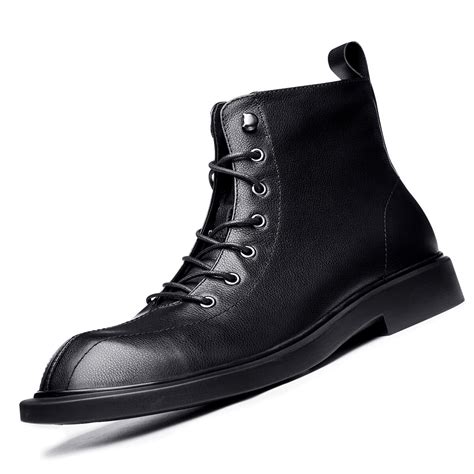 High Quality Ankle Boots Cashmere Zipper Big Size Combat Boots Mens