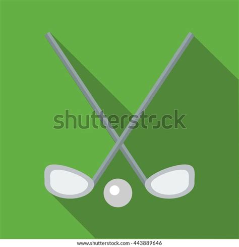 Two Crossed Golf Clubs Ball Icon Stock Vector Royalty Free 443889646