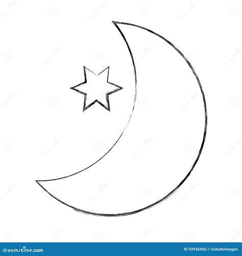 Icono Aislado Silueta De La Luna Ilustraci N Del Vector Ilustraci N