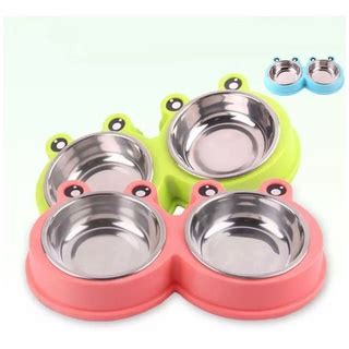 Comedouro Bebedouro Pote Duplo Caes Gatos Pet Inox Sapinho Shopee Brasil