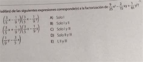 Solved Lu L Es De Las Siguientes Expresiones Corresponde N A La