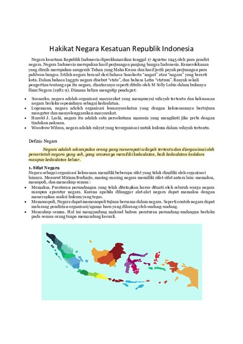 Pdf Hakikat Negara Kesatuan Republik Indonesia