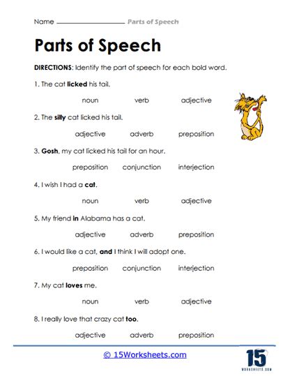 Eight Parts Of Speech Worksheets Teacher Made Twinkl Worksheets Library