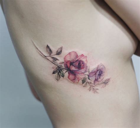 Subtle black wildflower tattoo - Tattoogrid.net