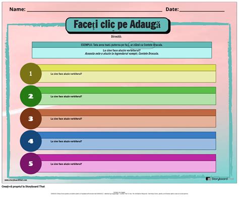 Fișă de Lucru cu Aluzie Tematică Pastel Storyboard