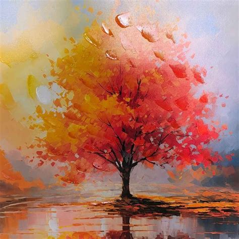Semi Hand Painted Tree Painting Vynk Spark