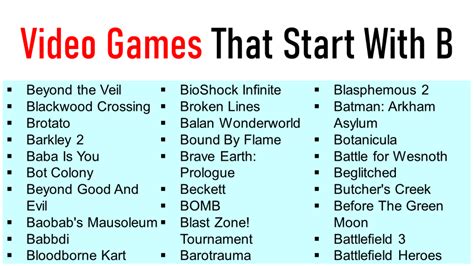 50 Video Games That Start With B Mobile And PC Games EngDic