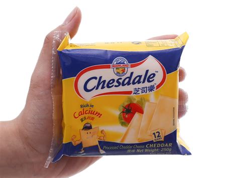 Phô mai lát Chesdale Cheddar gói 250g 12 lát