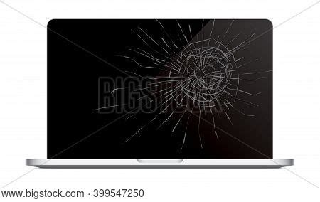 Laptop Cracked Screen Vector & Photo (Free Trial) | Bigstock